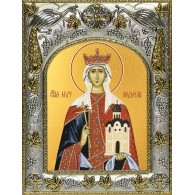Икона  Людмила Святая мученица  в серебряном окладе фото