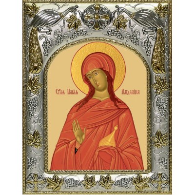 Икона Мария Магдалина в серебряном окладе фото
