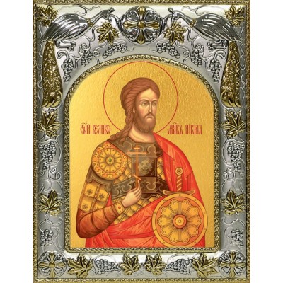 Икона Никита  Великомученик в серебряном окладе фото