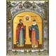 Икона Петр и Феврония Муромские 1 в серебряном окладе
