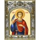 Икона  Трифон святой мученик в серебряном окладе