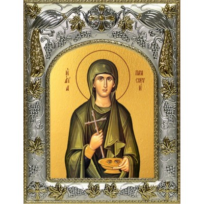 Икона  Параскева Римская в серебряном окладе фото
