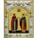 Икона освященная "Петр и Феврония святые благоверные князья", 14x18 см, купить