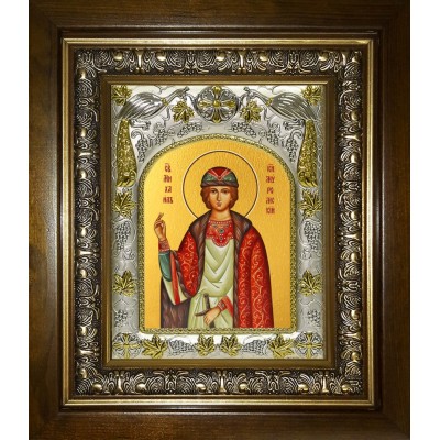 Икона освященная "Михаил Муромский князь, благоверный", в киоте 20x24 см фото