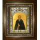 Икона освященная "Никон Радонежский преподобный, игумен", в киоте 20x24 см
