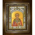 Икона освященная "Никита исповедник, архиепископ Аполлониадский", в киоте 20x24 см