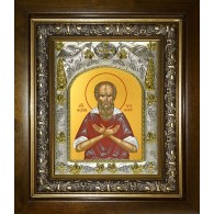 Икона освященная "Максим Тотемский, Христа ради юродивый, пресвитер, праведный", в киоте 20x24 см фото