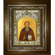 Икона освященная "Лукиан Александровский, преподобный", в киоте 20x24 см