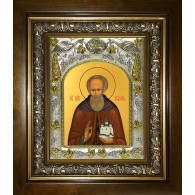 Икона освященная "Лукиан Александровский, преподобный", в киоте 20x24 см фото