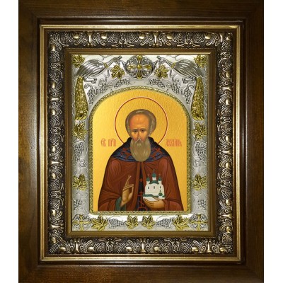 Икона освященная "Лукиан Александровский, преподобный", в киоте 20x24 см фото