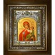 Икона освященная "Отрада и Утешение, икона Божией Матери", в киоте 20x24 см