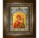 Икона освященная "Отрада и Утешение, икона Божией Матери", в киоте 20x24 см
