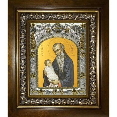 Икона освященная "Стилиан преподобный", киоте 20x24 см фото