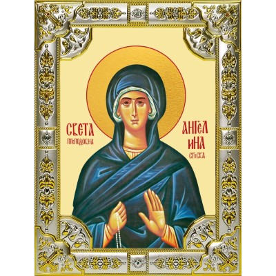 Икона освященная "Ангелина Сербская Блаженная" 18х24см,со стразами фото