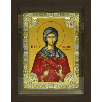 Икона освященная "Марина Антиохийская великомученица", в киоте 24x30 см фото