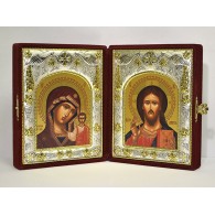 Икона освященная "Венчальная пара - Господь Вседержитель и Казанская Божия Матерь" фото