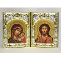 Икона освященная "Венчальная пара - Господь Вседержитель и Казанская Божия Матерь" фото