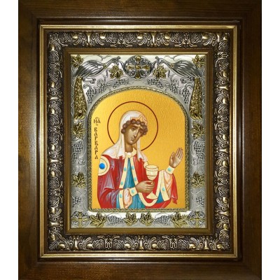 Икона освященная "Варвара великомученица",в киоте 20x24 см фото