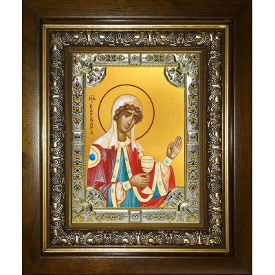 Икона освященная "Варвара великомученица",в киоте 24x30 см фото