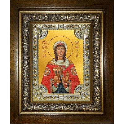 Икона освященная "Варвара великомученица", в киоте 24x30 см фото