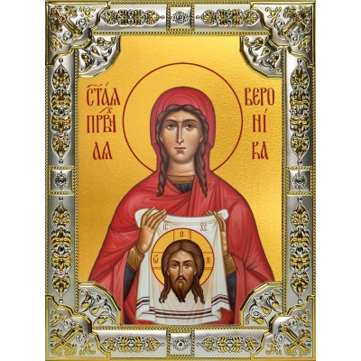 Икона освященная "Вероника праведная", 18x24 см, со стразами фото