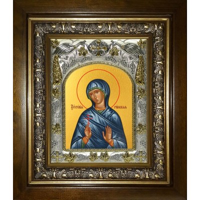Икона освященная "Евгения Римская великомученица" в киоте 20x24 см фото