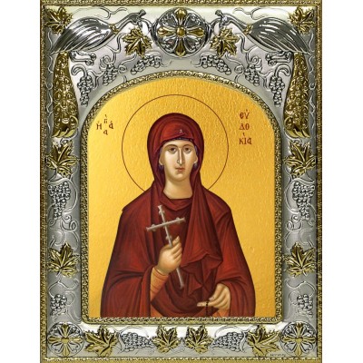 Икона освященная "Евдокия Илиопольская преподобномученица", 14x18 см фото