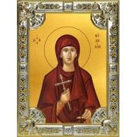 Икона освященная "Евдокия Илиопольская преподобномученица", 18x24 см, со стразами фото