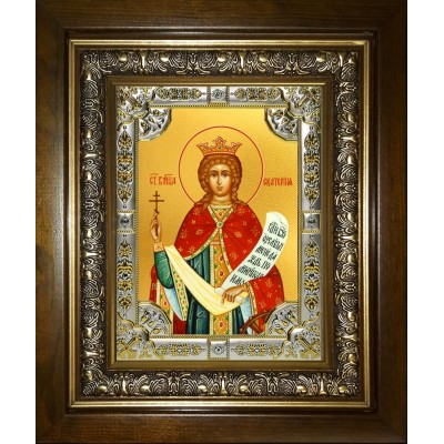 Икона освященная "Екатерина великомученица", в киоте 24x30 см фото
