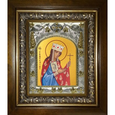 Икона освященная "Екатерина великомученица", в киоте 20x24 см фото