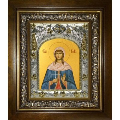 Икона освященная "Юлия (Иулия) Анкирская (Коринфская) мученица", в киоте 20x24 см фото