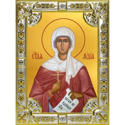 Икона освященная "Лидия мученица", 18x24 см, со стразами фото