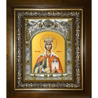 Икона освященная "Людмила мученица,княгиня Чешская", в киоте 20x24 см фото