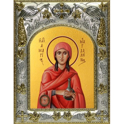 Икона освященная "Мария Магдалина равноапостольная, мироносица", 14x18 см фото