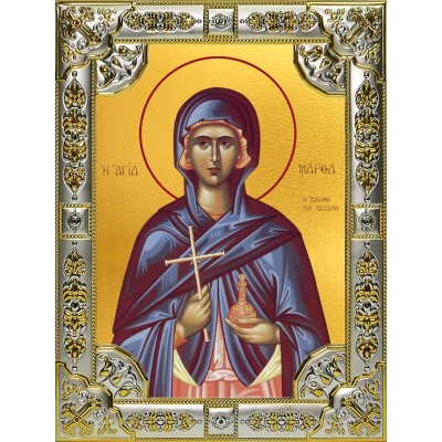 Икона освященная "Марфа Вифанская праведная,мироносица", 18x24 см, со стразами фото