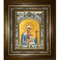 Икона освященная "Нина просветительница Грузии, равноапостольная", в киоте 20x24 см фото