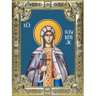 Икона освященная "Олимпиада Константинопольская диаконисса", 18x24 см, со стразами фото