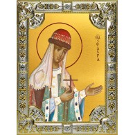 Икона освященная "Ольга равноапостольная великая княгиня", 18x24 см, со стразами фото