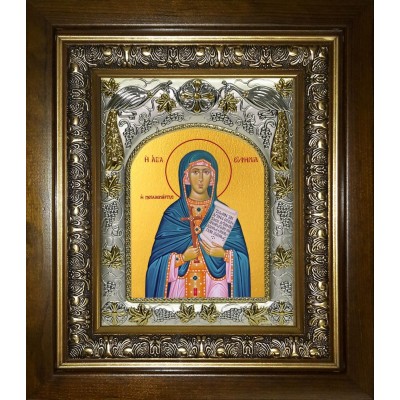 Икона освященная "Евфимия Всехвальная великомученица",в киоте 20x24 см фото