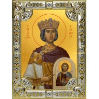 Икона освященная "Феодора Цареградская преподобная", 18x24 см, со стразами фото