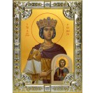 Икона освященная "Феодора Цареградская преподобная", 18x24 см, со стразами