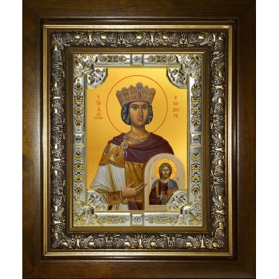 Икона освященная "Феодора Цареградская преподобная", в киоте 24x30 см фото