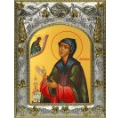 Икона освященная "Евфросиния Суздальская благоверная княгиня, преподобная", 14x18 см