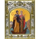Икона освященная "Петр и Феврония святые благоверные князья", 14x18 см, купить арт.244090