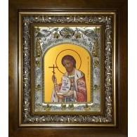 Икона освященная "Александр Невский, благоверный князь", в киоте 20x24 см фото