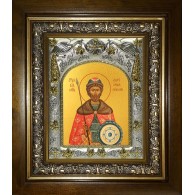 Икона освященная "Александр Невский, благоверный князь", в киоте 20x24 см фото
