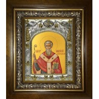 Икона освященная "Амвросий Медиоланский святитель", в киоте 20x24 см фото