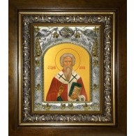 Икона освященная "Антипа Пергамский, епископ, священномученик", в киоте 20x24 см фото