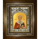 Икона освященная "Антипа Пергамский, епископ, священномученик", в киоте 20x24 см