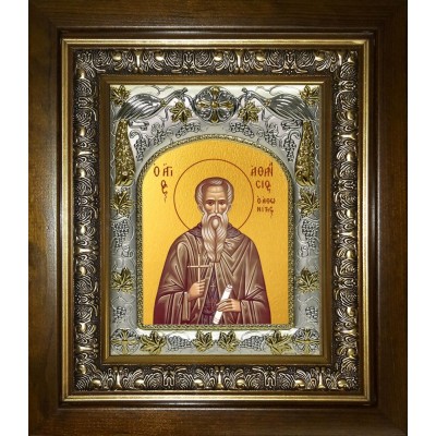 Икона освященная "Афанасий Афонский преподобный", в киоте 20x24 см фото